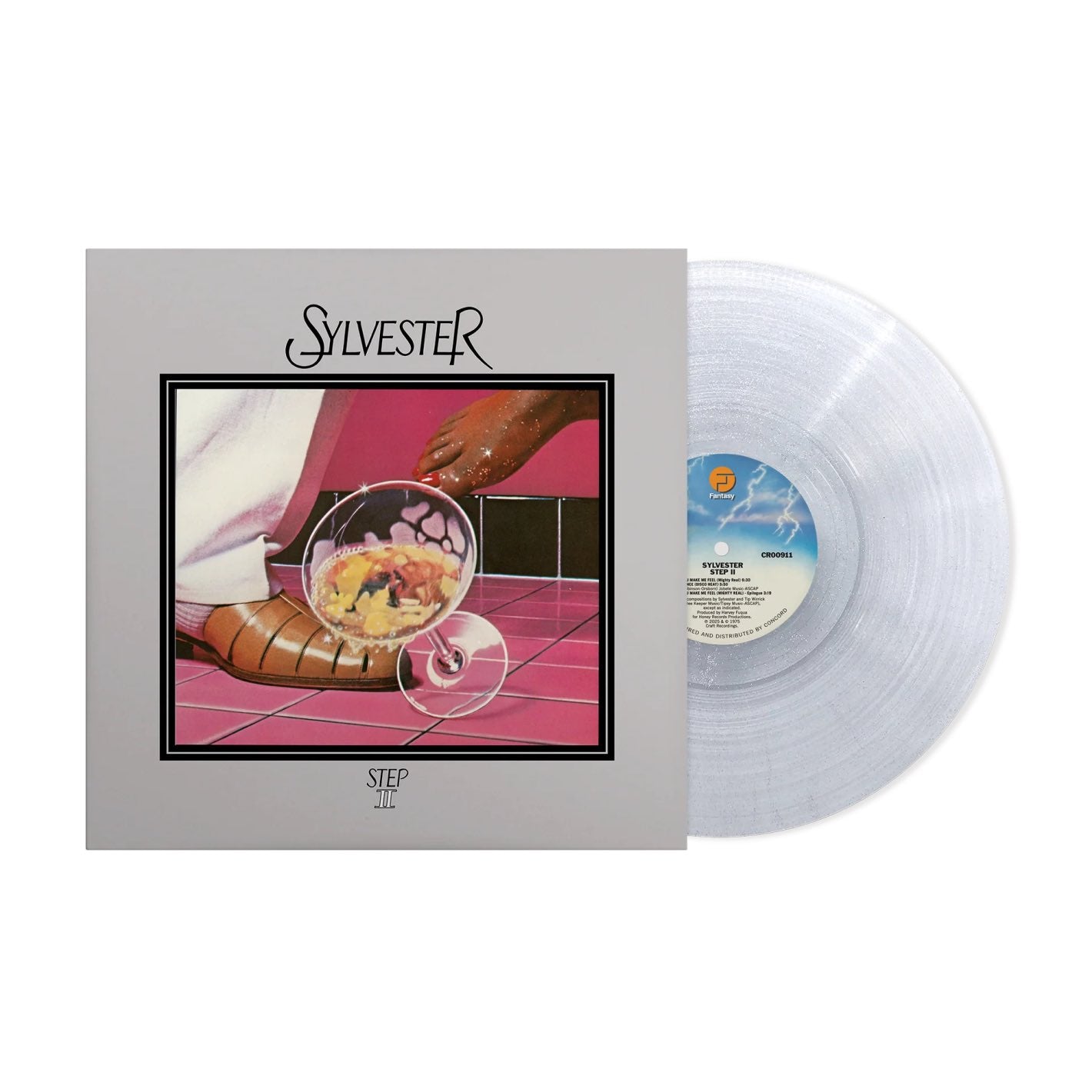 The Sylvester Step II Clear Glitter Disco Ball Vinyl is available to purchase from Queer Records.