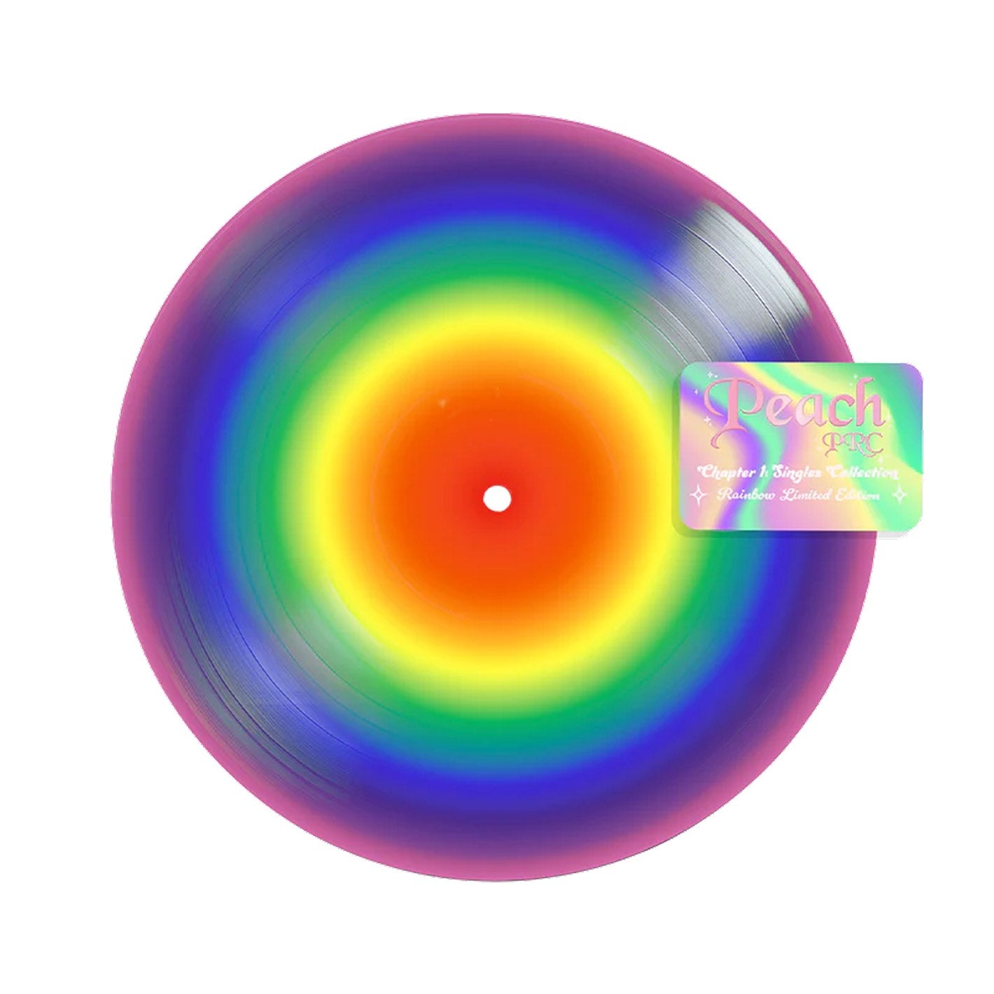 The Peach PRC Chapter 1: Singles Collection Rainbow Vinyl is available to purchase from Queer Records. 